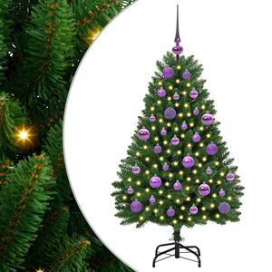 vidaXL Brad de Crăciun artificial 120 cm 150 LED-uri Alb cald Verde