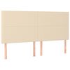 vidaXL Pat box spring cu saltea, crem, 200x200 cm, textil