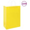 vidaXL Pungi de h&acirc;rtie 250 buc cu m&acirc;nere galbene 32x17x44 cm