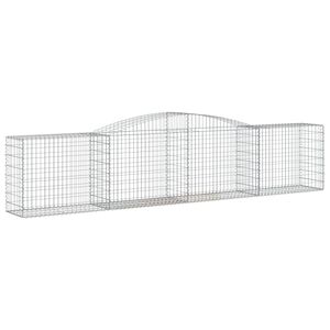 vidaXL Coș gabion arcuit 400x50x80/100 cm fier galvanizat