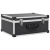 vidaXL Casetă pentru 80 CD-uri, aluminiu, ABS, negru