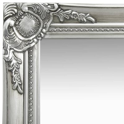 vidaXL Oglindă de perete în stil baroc, argintiu, 40 x 40 cm