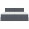 vidaXL Pat cu lumini cu bandă LED Gri &icirc;nchis 180 x 200 cm Catifea