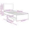 vidaXL Cadru de pat Stejar Sonoma 75 x 190 cm Lemn Ingineresc