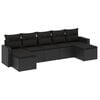 vidaXL Set canapele de grădină cu perne, 7 piese, negru, poliratan