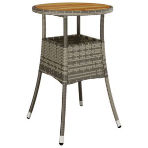 vidaXL Masă de grădină, gri, &Oslash;60x75cm, lemn de acacia/poliratan