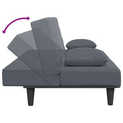 vidaXL Set canapea cu perne, 2 piese, gri închis, catifea