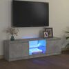 vidaXL Comodă TV cu lumini LED, gri beton, 120x30x36 cm