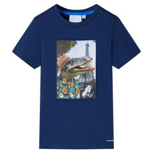 vidaXL Tricou pentru copii, albastru &icirc;nchis, 116