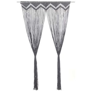 vidaXL Perdea macrame, antracit, 140 x 240 cm, bumbac