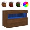 vidaXL Comodă TV de perete cu lumini LED, stejar maro, 60x30x40 cm