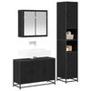 vidaXL Set de mobilier pentru baie 3 pcs Stejar Negru Lemn compozit