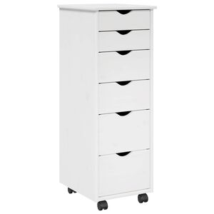 vidaXL Cabinet mobil 34 x 39 x 93,5 cm Lemn de pin masiv Alb