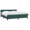 vidaXL Pat box spring cu saltea, verde &icirc;nchis, 180x220 cm, catifea