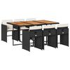 vidaXL Set mobilier de grădină cu perne, 7 piese, negru, poliratan