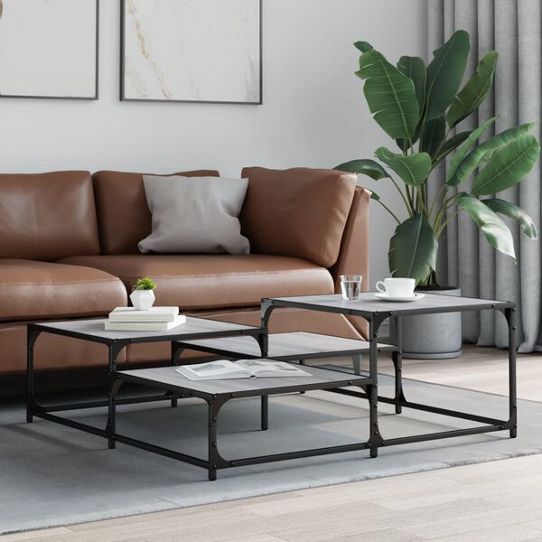 vidaXL Măsuță de cafea, gri sonoma, 107x107x40 cm, lemn compozit