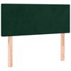 vidaXL Pat box spring cu saltea, verde &icirc;nchis, 90x200 cm, catifea