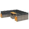 vidaXL Set canapele de grădină cu perne, 11 piese, gri, poliratan