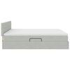 vidaXL Pat cu storage cu saltea cu headboard Gri deschis 90 x 200 cm