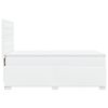 vidaXL Pat box spring cu saltea, alb, 90x200 cm, piele ecologică