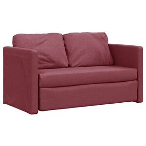 vidaXL Canapea extensibilă 2 &icirc;n 1, bordo, 112x174x55 cm, textil