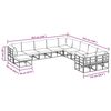 vidaXL Set de canapele pentru grădină 11 pcs Negru Aluminiu