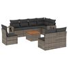 vidaXL Set canapele de grădină, 9 piese, cu perne, gri, poliratan