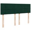 vidaXL Pat box spring cu saltea, verde &icirc;nchis, 160x200 cm, catifea