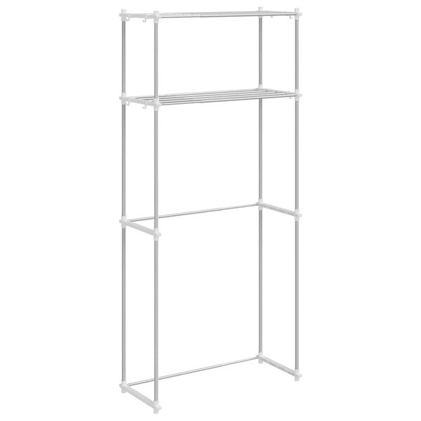 vidaXL Raft pentru mașină de spălat Alb 70 x 27 x 136 cm Aluminiu