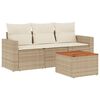 vidaXL Set canapele de grădină, 4 piese, cu perne, bej, poliratan