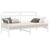 vidaXL Cadru de pat de zi Alb 107 x 203 cm Oțel vopsit electrostatic