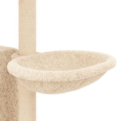 vidaXL Ansamblu de pisici cu stâlpi din funie de sisal, crem, 131 cm