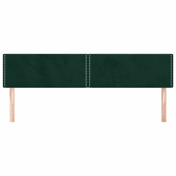 vidaXL Tăblii de pat, 2 buc, verde &icirc;nchis, 100x5x78/88 cm, catifea