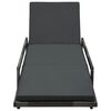vidaXL Șezlong de plajă cu pernă, gri, poliratan
