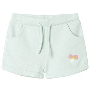 vidaXL Pantaloni scurți de copii cu șnur, verde mentă deschis combinat, 116
