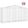 vidaXL Coșuri gabion arcuite 8 buc, 200x50x100/120 cm fier galvanizat