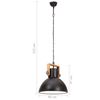 vidaXL Lampă suspendată industrială, negru, 40 cm, 25 W, rotund, E27