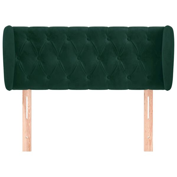 vidaXL Tăblie de pat cu aripioare verde &icirc;nchis 93x23x78/88 cm catifea