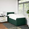 vidaXL Pat box spring cu saltea, verde &icirc;nchis, 90x200 cm, catifea