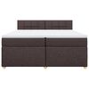 vidaXL Pat box spring cu saltea, maro &icirc;nchis, 200x200 cm, textil