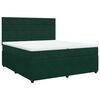vidaXL Pat box spring cu saltea, verde &icirc;nchis, 200x200 cm, catifea
