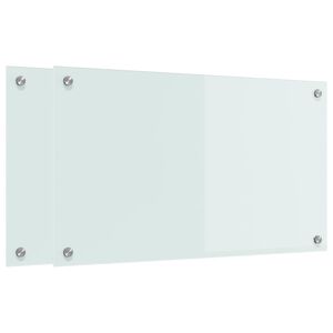 vidaXL Panou de bucătărie 2 buc. Alb 70 x 40 cm sticlă securizată