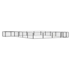 vidaXL Țarc c&acirc;ini 20 panouri negru 100x50 cm oțel vopsit electrostatic