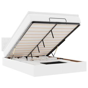 vidaXL Cadru de pat otoman cu saltea alb 140x190 cm piele artificială