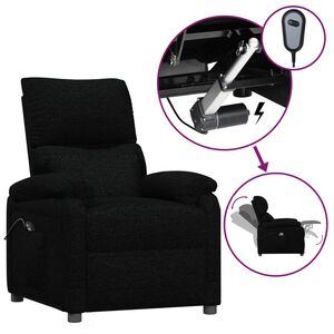 vidaXL Fotoliu rabatabil electric, negru, material textil