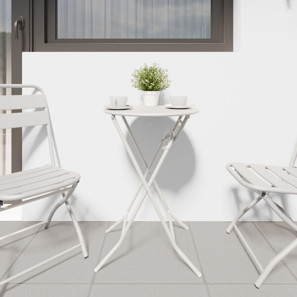 vidaXL Masă de Grădină Alb 50 x 50 x 72 cm Oțel