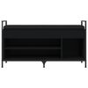 vidaXL Bancă de pantofi, negru, 105,5x32x57,5 cm, lemn prelucrat
