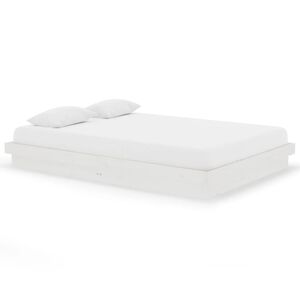 vidaXL Cadru de pat, alb, 140x200 cm, lemn masiv