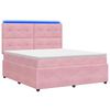 vidaXL Pat cu arcuri LED și saltea Roz 160 x 200 cm Catifea