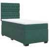 vidaXL Pat box spring cu saltea, verde &icirc;nchis, 90x190 cm, catifea